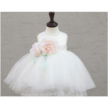 2017 summer oem clothing white flowers tutu baby dresses girl